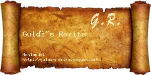 Gulás Rozita névjegykártya